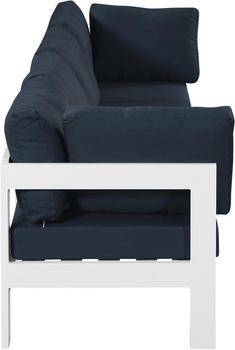 Nizuc Navy Waterproof Fabric Outdoor Patio Modular Sofa - Bargain Furniture (Detroit, MI)
