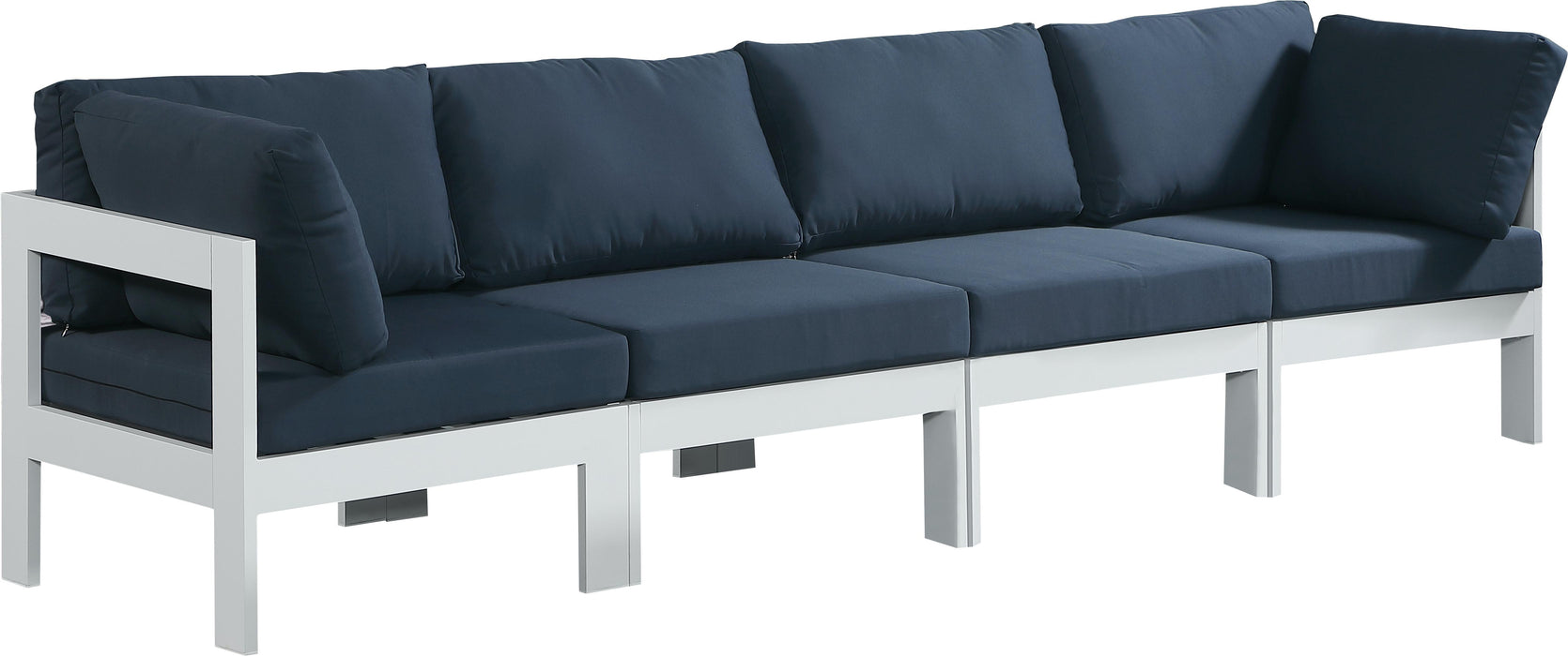 Nizuc Navy Waterproof Fabric Outdoor Patio Modular Sofa - Bargain Furniture (Detroit, MI)