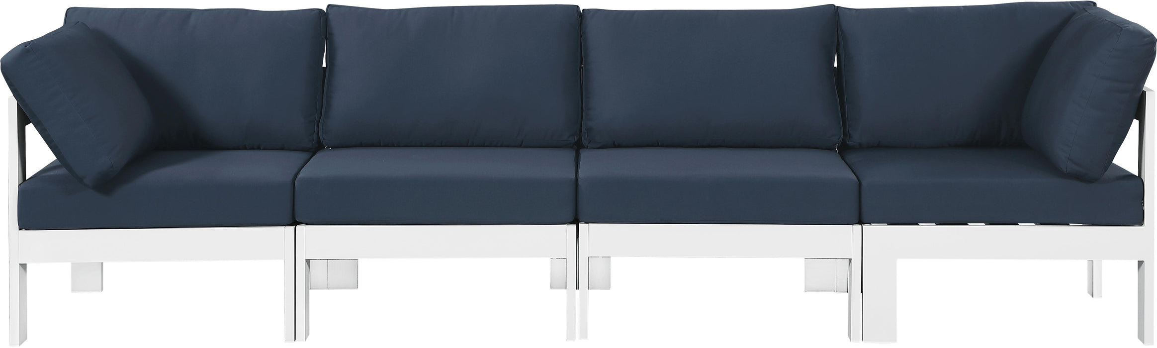 Nizuc Navy Waterproof Fabric Outdoor Patio Modular Sofa - Bargain Furniture (Detroit, MI)