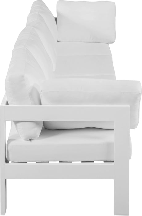 Nizuc White Waterproof Fabric Outdoor Patio Modular Sofa - Bargain Furniture (Detroit, MI)