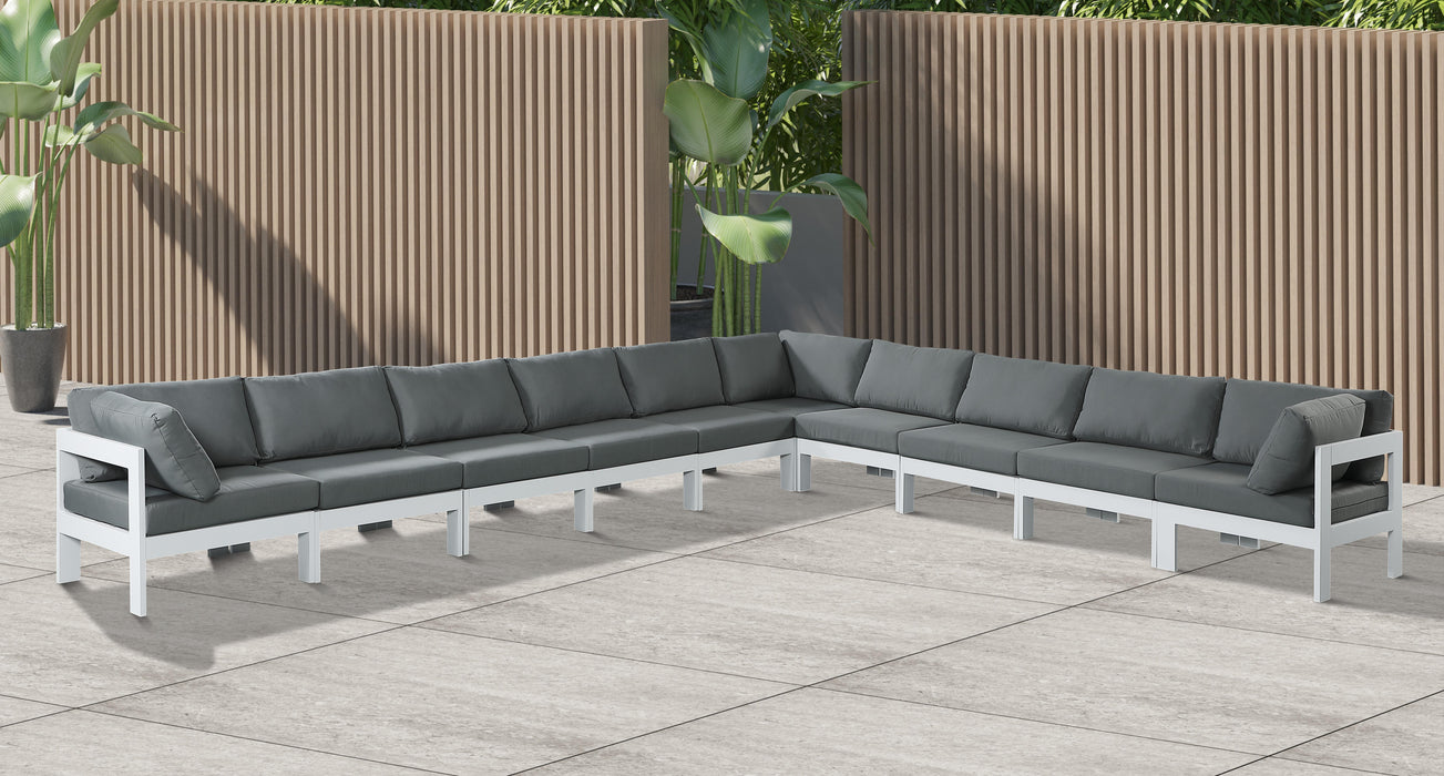Nizuc Grey Waterproof Fabric Outdoor Patio Modular Sectional - Bargain Furniture (Detroit, MI)