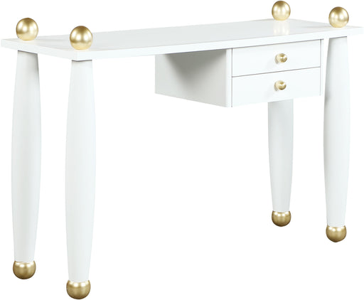 Etro White / Gold Desk/Console - Bargain Furniture (Detroit, MI)