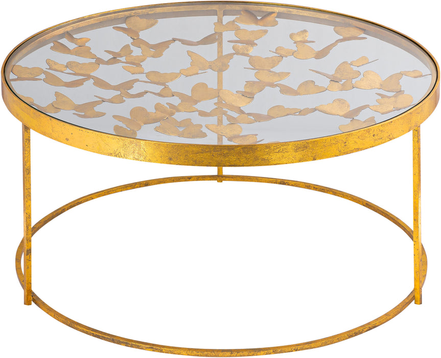 Butterfly Gold Coffee Table - Bargain Furniture (Detroit, MI)