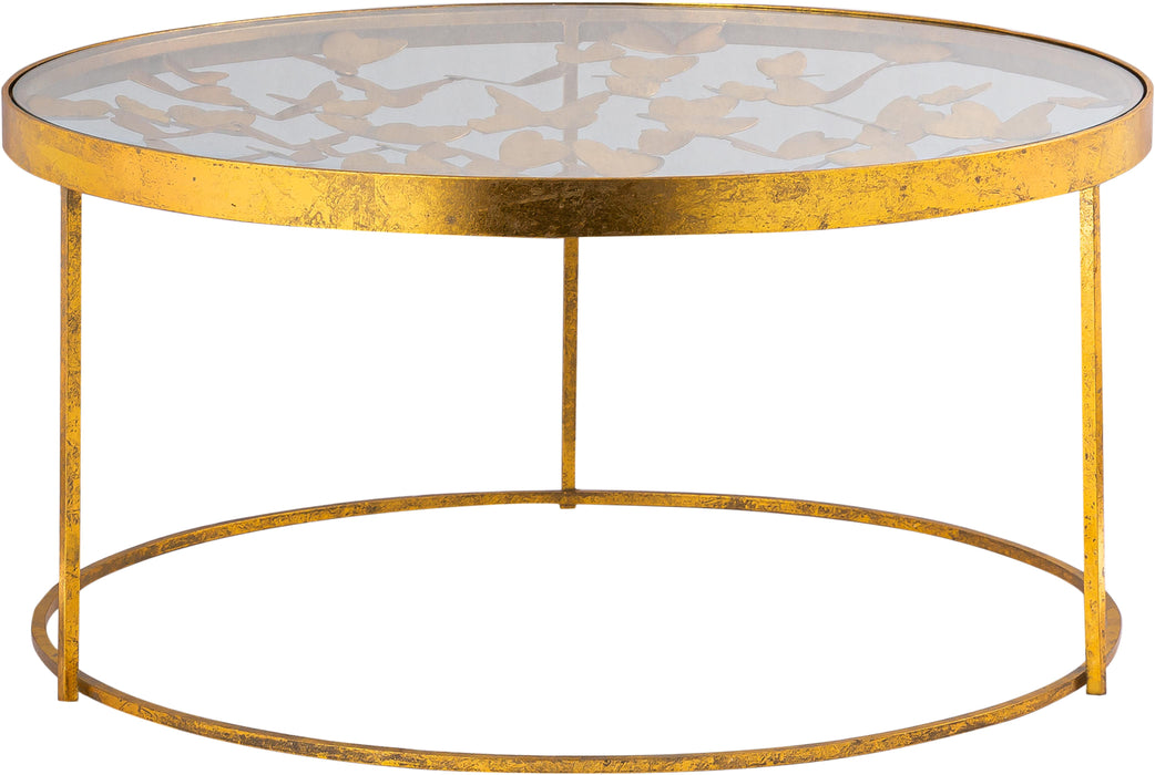 Butterfly Gold Coffee Table - Bargain Furniture (Detroit, MI)
