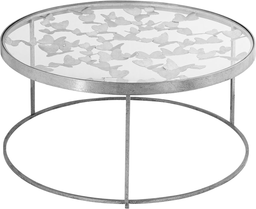 Butterfly Silver Coffee Table - Bargain Furniture (Detroit, MI)