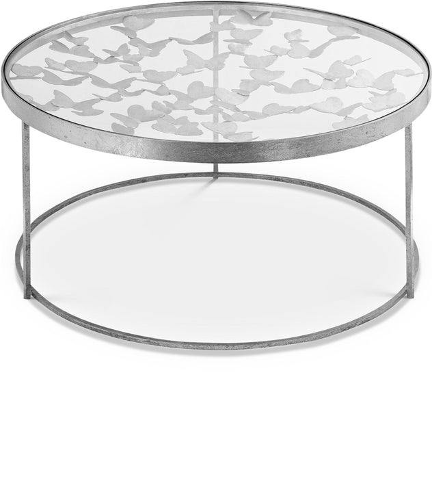 Butterfly Silver Coffee Table - Bargain Furniture (Detroit, MI)