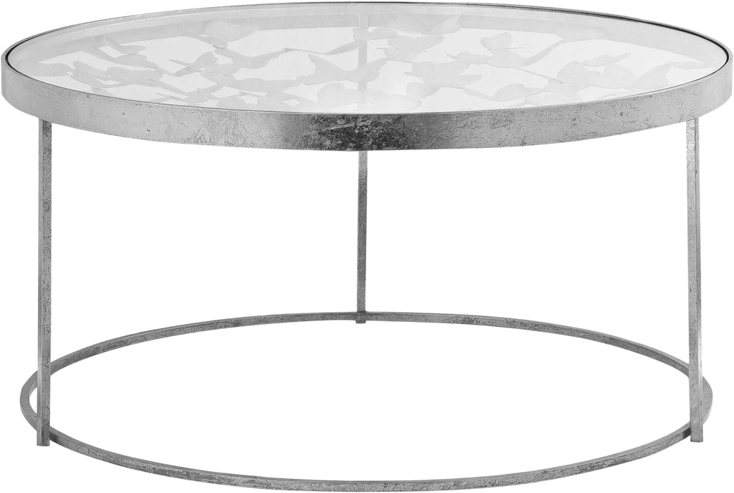 Butterfly Silver Coffee Table - Bargain Furniture (Detroit, MI)