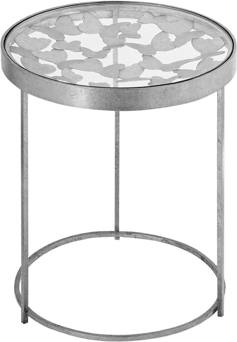 Butterfly Silver End Table - Bargain Furniture (Detroit, MI)