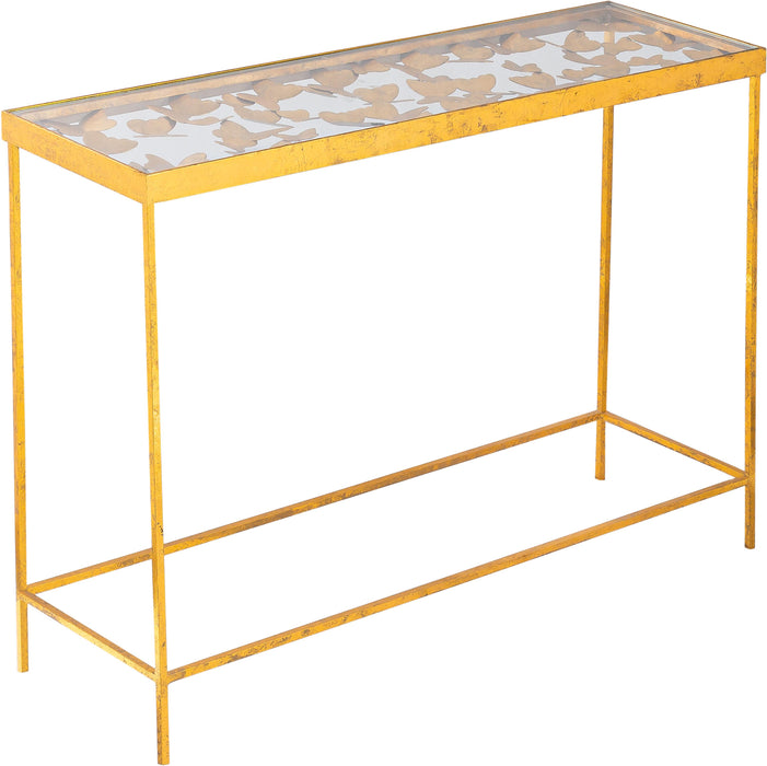 Butterfly Gold Console Table - Bargain Furniture (Detroit, MI)