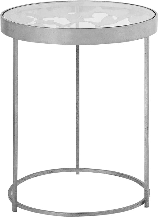 Butterfly Silver End Table - Bargain Furniture (Detroit, MI)