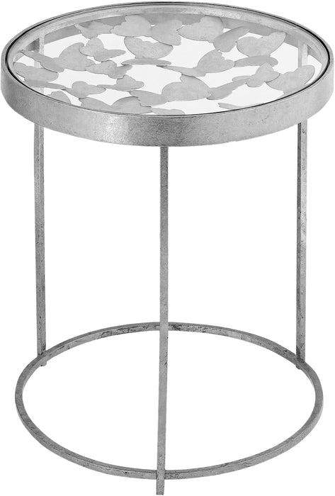 Butterfly Silver End Table - Bargain Furniture (Detroit, MI)