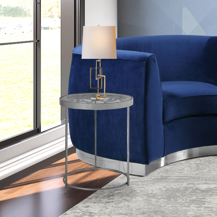 Butterfly Silver End Table - Bargain Furniture (Detroit, MI)