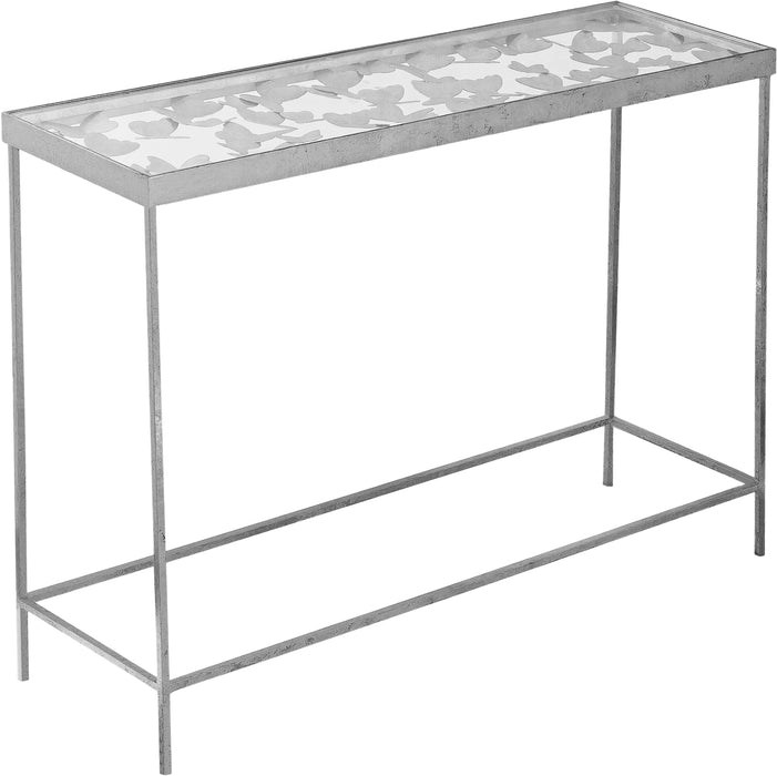 Butterfly Silver Console Table - Bargain Furniture (Detroit, MI)