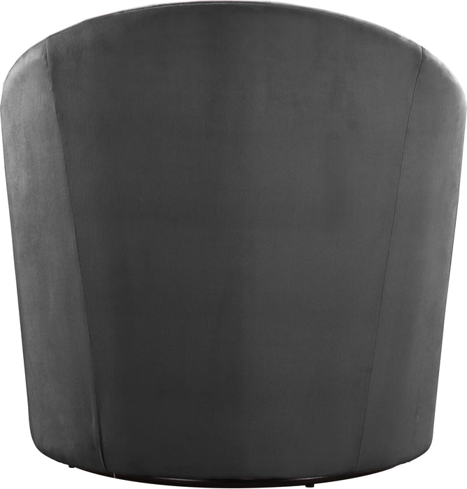 Alessio Grey Velvet Accent Chair - Bargain Furniture (Detroit, MI)