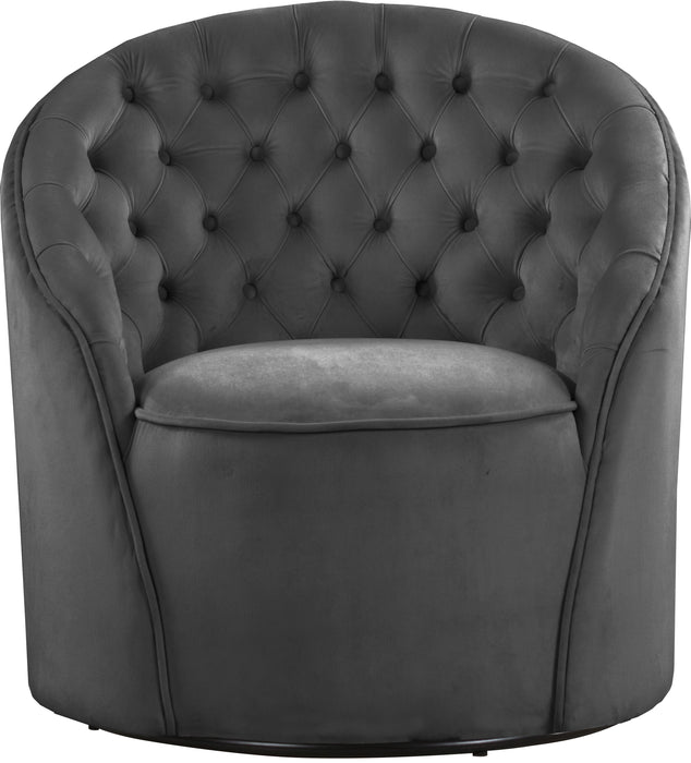 Alessio Grey Velvet Accent Chair - Bargain Furniture (Detroit, MI)