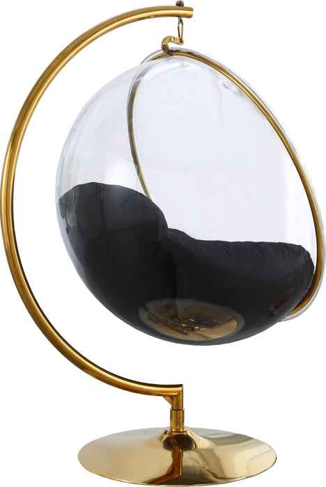 Luna Black Fabric Acrylic Swing Bubble Accent Chair (2 Boxes) - Bargain Furniture (Detroit, MI)