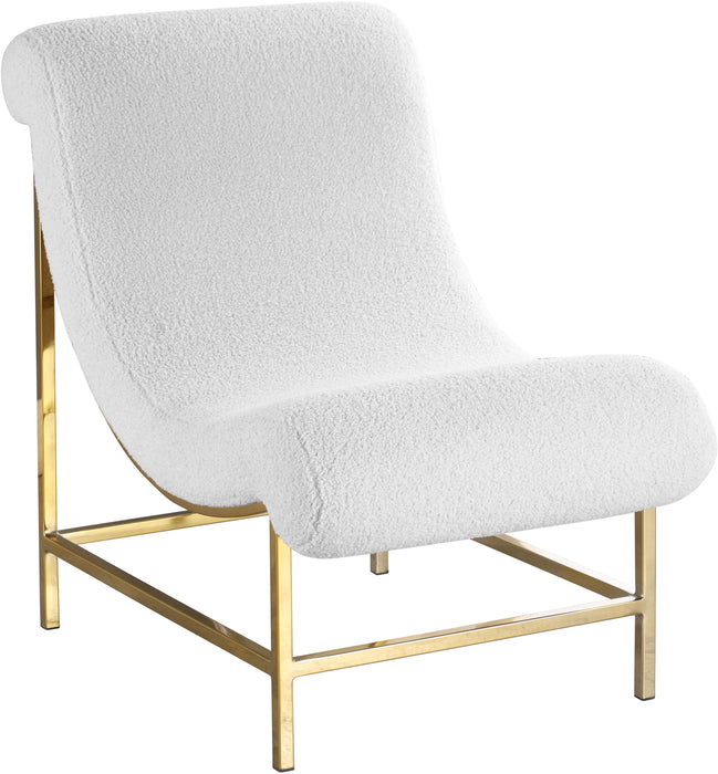 Nube White Faux Sheepskin Fur Accent Chair - Bargain Furniture (Detroit, MI)