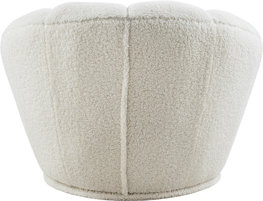 Dream White Faux Sheepskin Fur Accent Chair - Bargain Furniture (Detroit, MI)