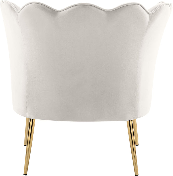 Jester Cream Velvet Accent Chair - Bargain Furniture (Detroit, MI)