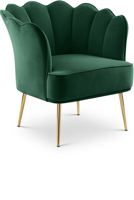 Jester Green Velvet Accent Chair - Bargain Furniture (Detroit, MI)