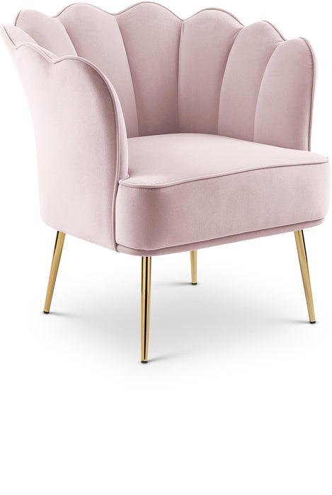 Jester Pink Velvet Accent Chair - Bargain Furniture (Detroit, MI)