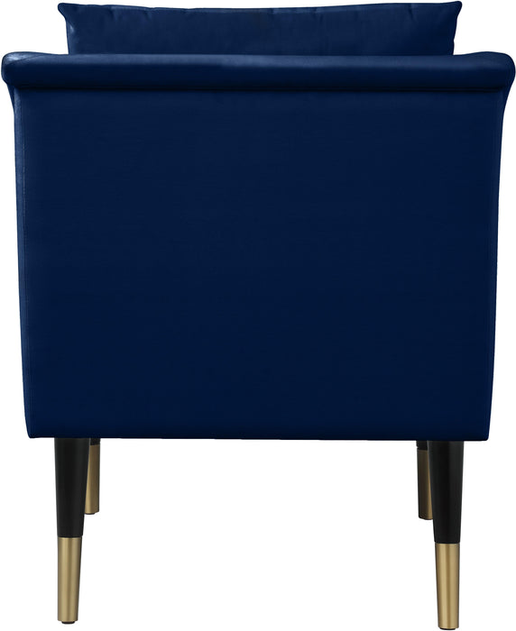Elegante Navy Velvet Accent Chair - Bargain Furniture (Detroit, MI)