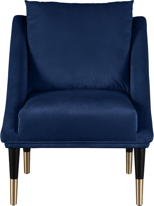 Elegante Navy Velvet Accent Chair - Bargain Furniture (Detroit, MI)