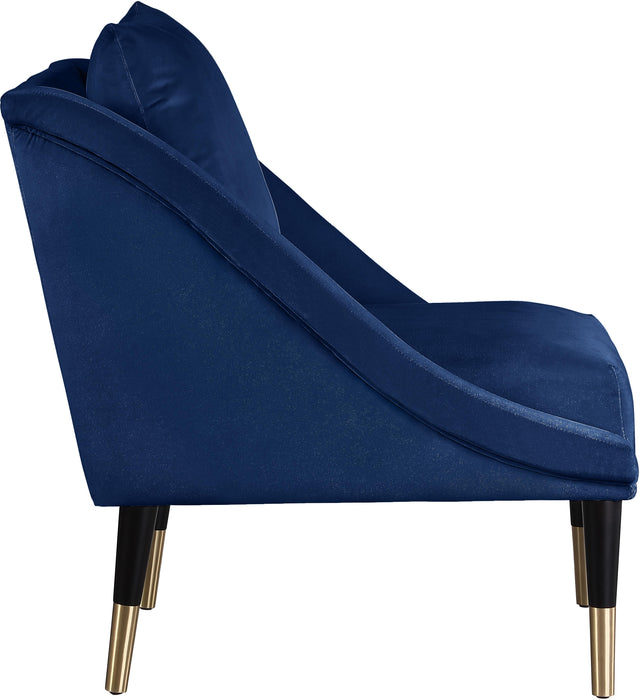 Elegante Navy Velvet Accent Chair - Bargain Furniture (Detroit, MI)