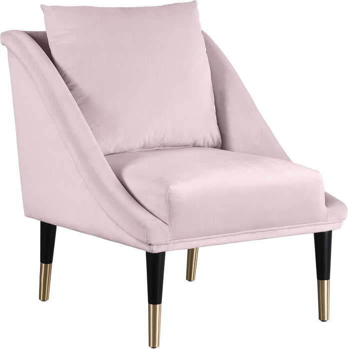 Elegante Pink Velvet Accent Chair - Bargain Furniture (Detroit, MI)