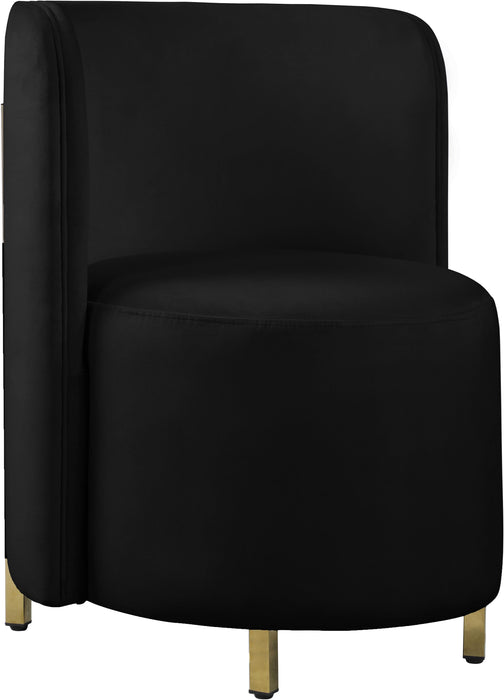 Rotunda Black Velvet Accent Chair - Bargain Furniture (Detroit, MI)