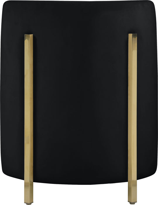 Rotunda Black Velvet Accent Chair - Bargain Furniture (Detroit, MI)