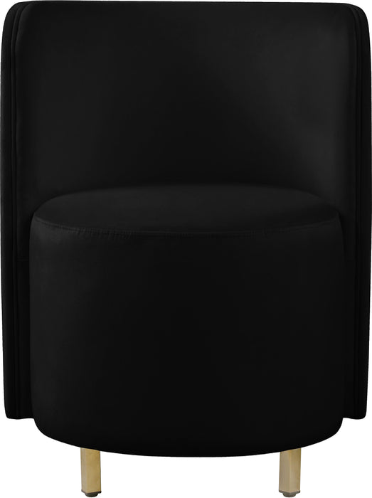 Rotunda Black Velvet Accent Chair - Bargain Furniture (Detroit, MI)