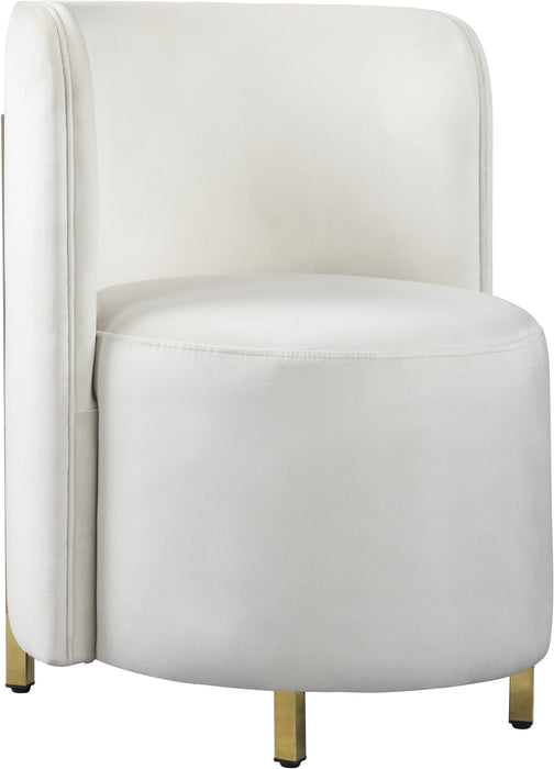 Rotunda Cream Velvet Accent Chair - Bargain Furniture (Detroit, MI)