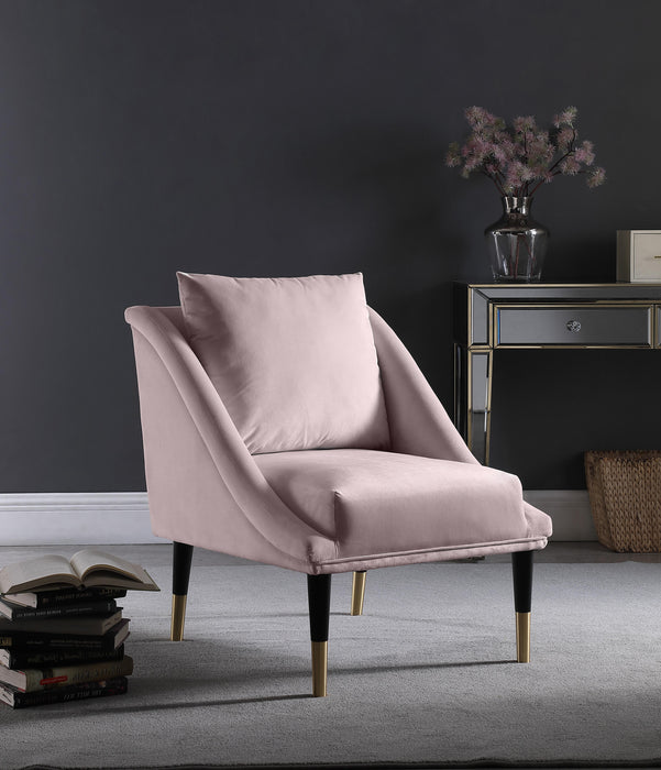 Elegante Pink Velvet Accent Chair - Bargain Furniture (Detroit, MI)