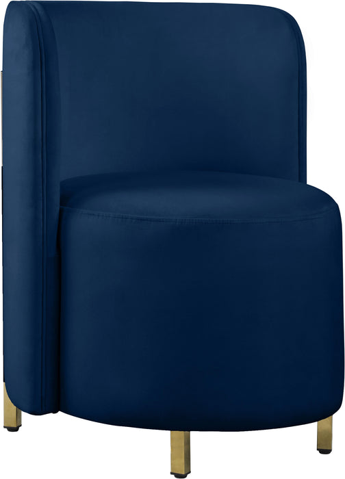 Rotunda Navy Velvet Accent Chair - Bargain Furniture (Detroit, MI)