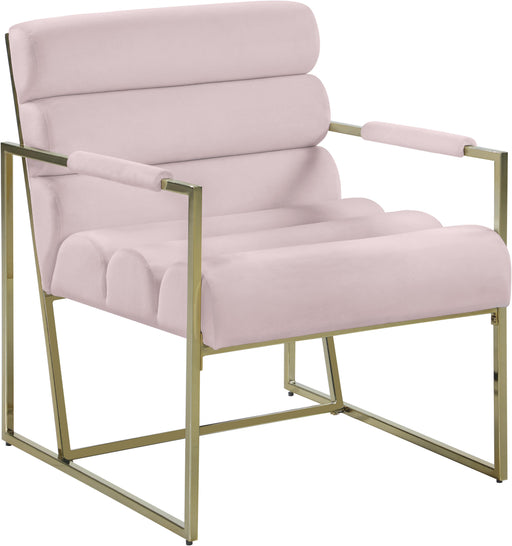 Wayne Pink Velvet Accent Chair - Bargain Furniture (Detroit, MI)