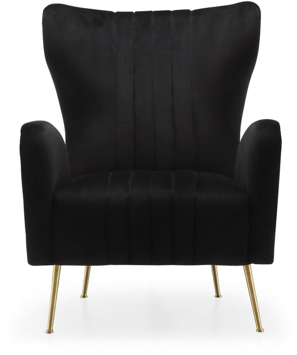 Opera Black Velvet Accent Chair - Bargain Furniture (Detroit, MI)