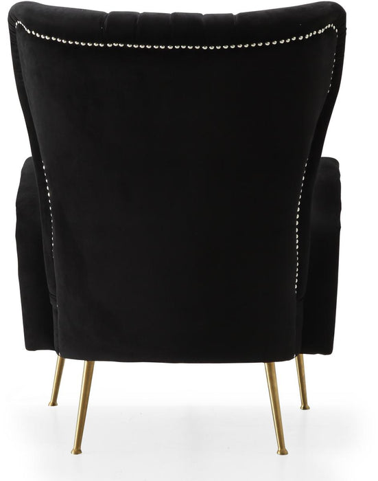 Opera Black Velvet Accent Chair - Bargain Furniture (Detroit, MI)