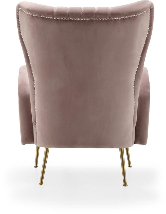 Opera Pink Velvet Accent Chair - Bargain Furniture (Detroit, MI)