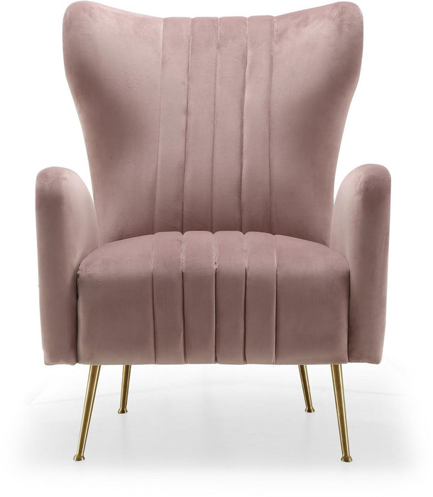 Opera Pink Velvet Accent Chair - Bargain Furniture (Detroit, MI)