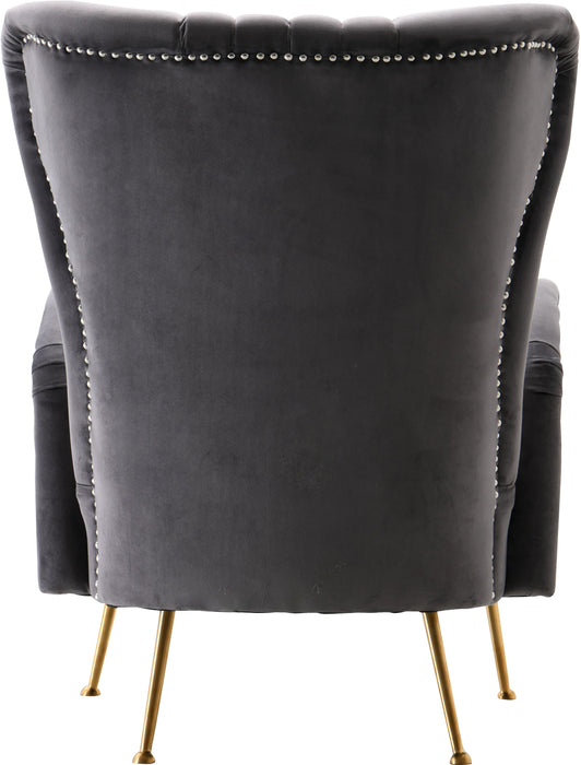 Opera Grey Velvet Accent Chair - Bargain Furniture (Detroit, MI)