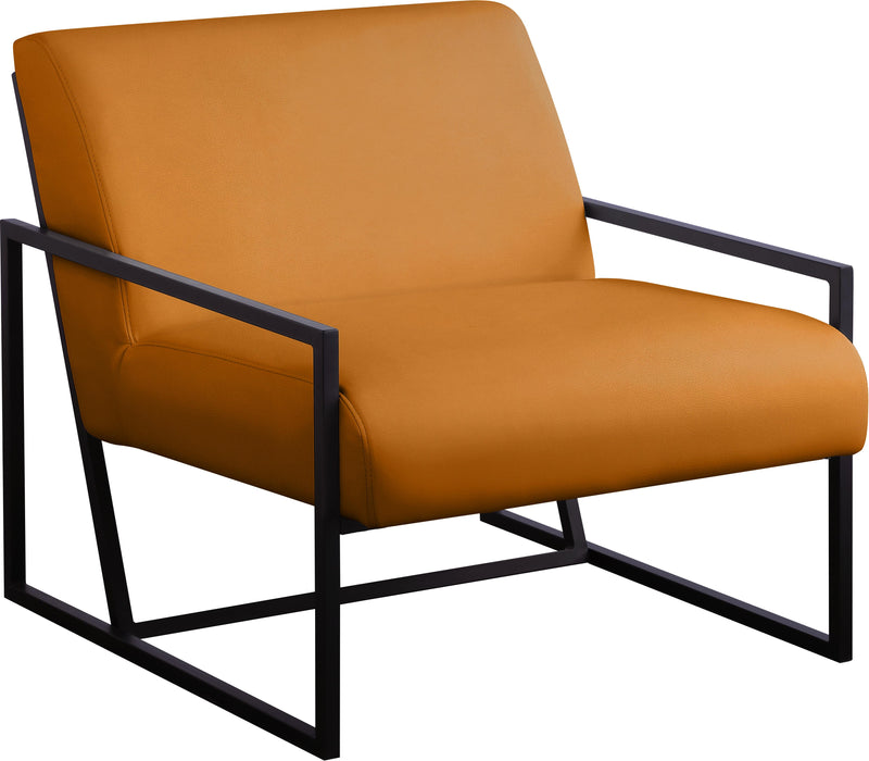 Industry Cognac Faux Leather Accent Chair - Bargain Furniture (Detroit, MI)
