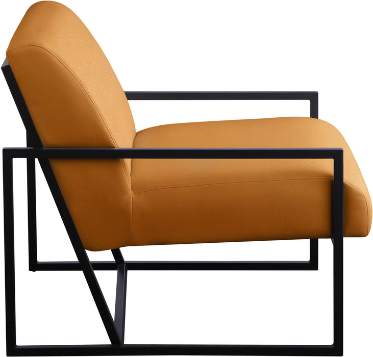 Industry Cognac Faux Leather Accent Chair - Bargain Furniture (Detroit, MI)