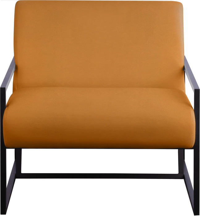 Industry Cognac Faux Leather Accent Chair - Bargain Furniture (Detroit, MI)
