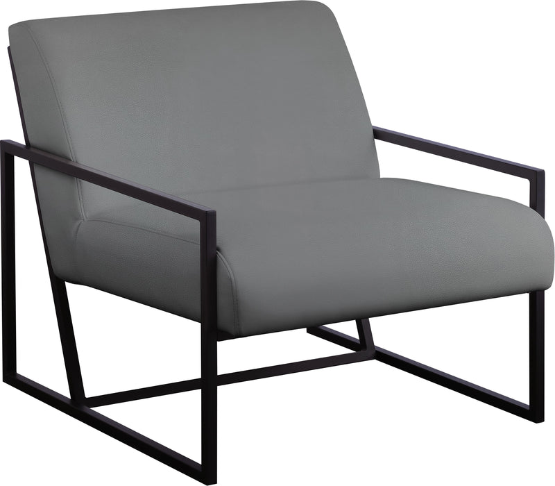 Industry Grey Faux Leather Accent Chair - Bargain Furniture (Detroit, MI)
