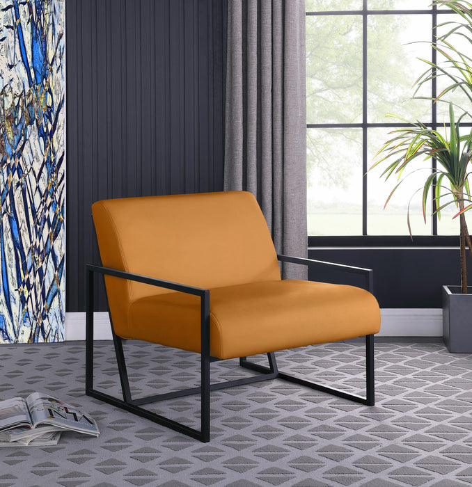 Industry Cognac Faux Leather Accent Chair - Bargain Furniture (Detroit, MI)
