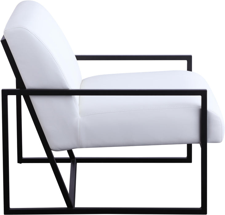 Industry White Faux Leather Accent Chair - Bargain Furniture (Detroit, MI)