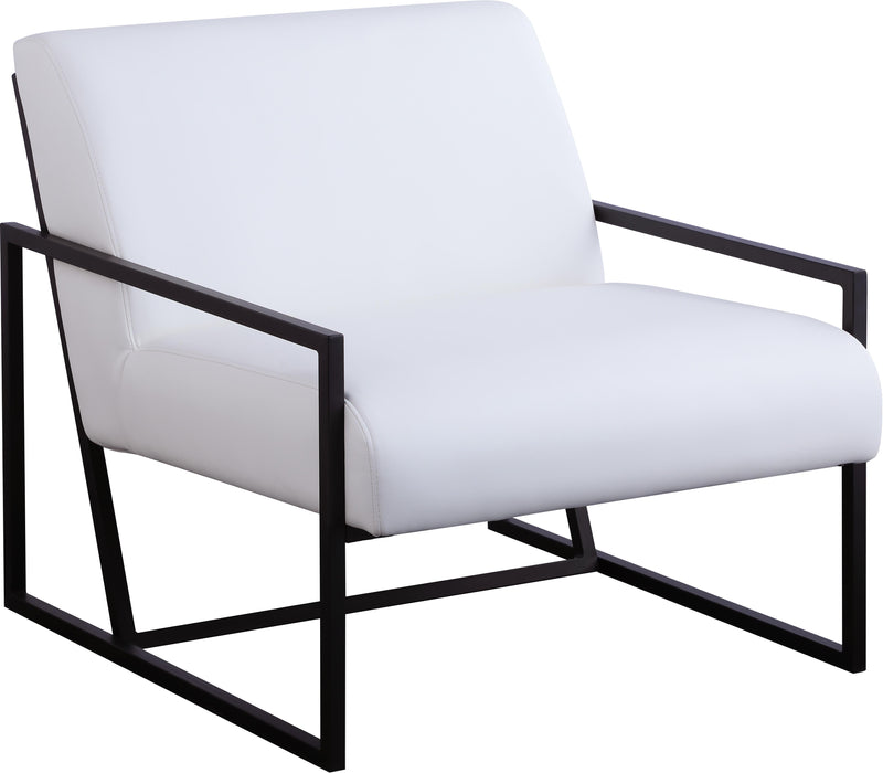 Industry White Faux Leather Accent Chair - Bargain Furniture (Detroit, MI)