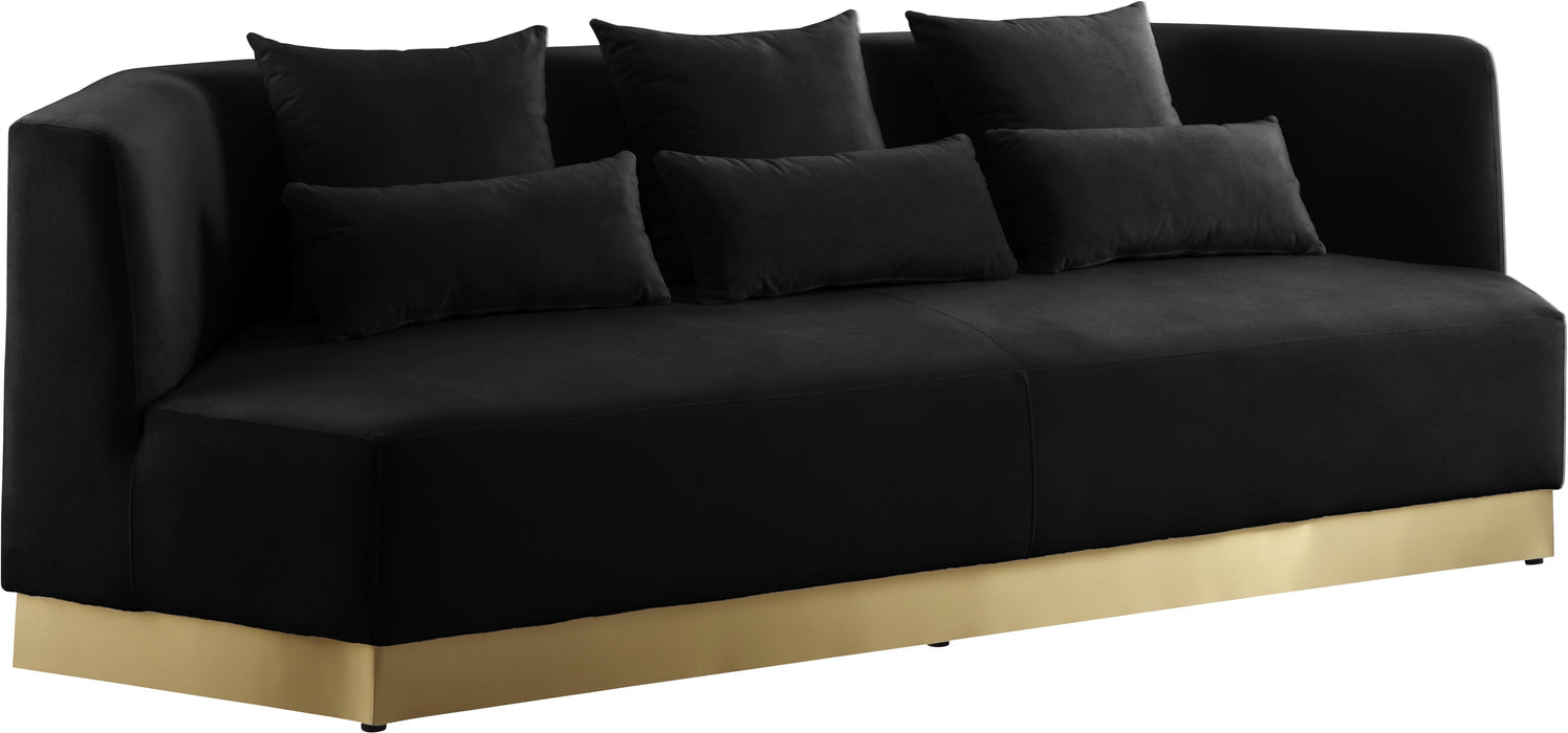 Marquis Black Velvet Sofa - Bargain Furniture (Detroit, MI)