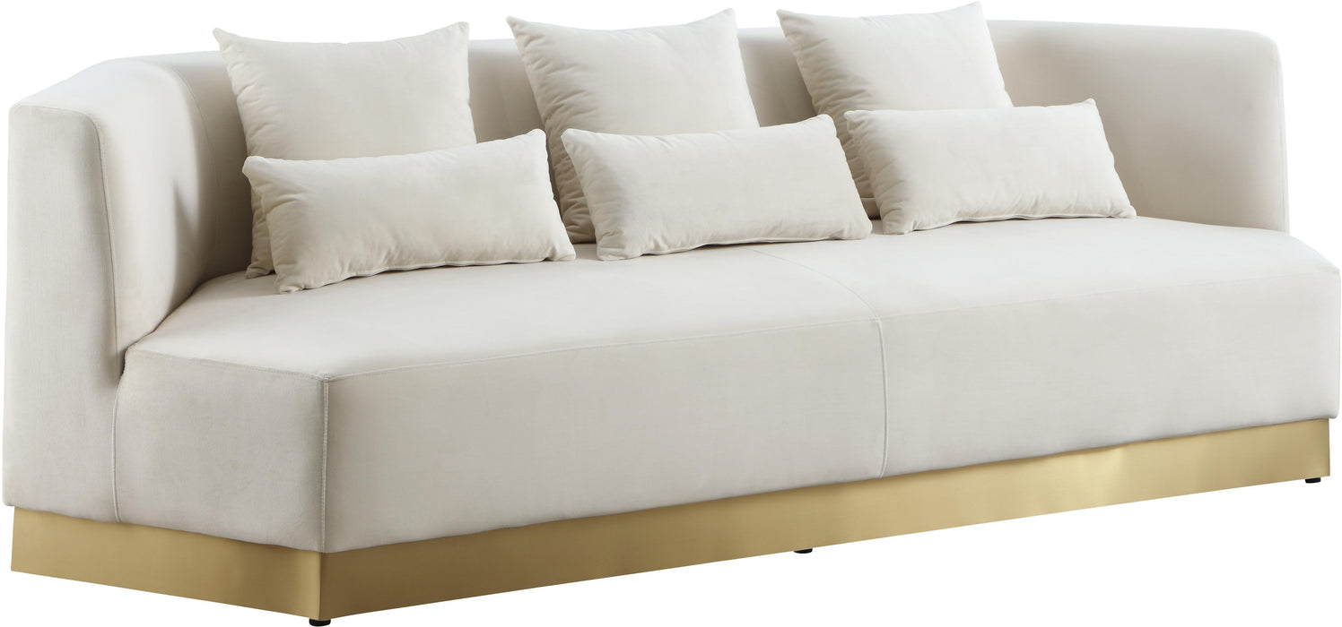 Marquis Cream Velvet Sofa - Bargain Furniture (Detroit, MI)